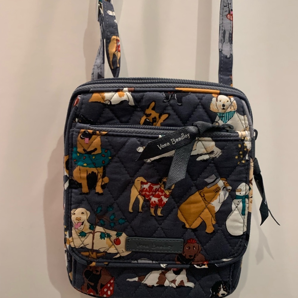 Vera Bradley mini hipster holiday dog pattern